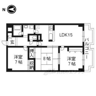 第二ゲートリバーハイツ【4階】の間取り