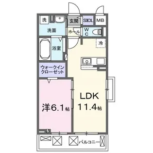岡アパート【2階】の間取り