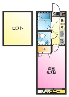 ルークス武蔵小杉【1階】の間取り