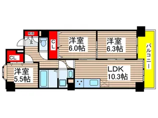 ライオンズマンション稲毛【3階】の間取り