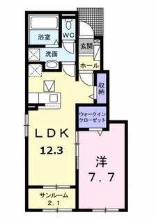 エレガンシアII A【1階】の間取り
