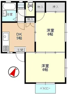 カワショウハイツ【2階】の間取り