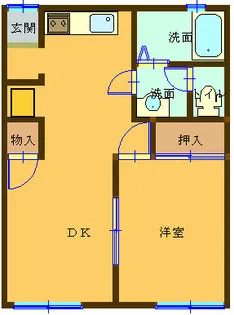 フラッツ・ゆうB【2階】の間取り