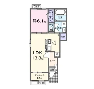 サニーハウスII【1階】の間取り