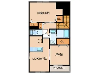 メゾンドゥコスモス 18号室【2階】の間取り