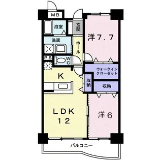 ベルクレーヌ21【3階】の間取り