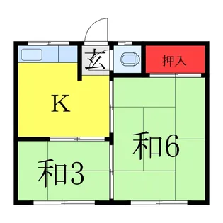 第二丸長荘【2階】の間取り