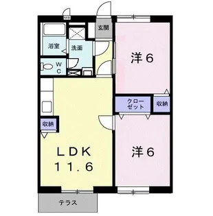 ハイツシャルマンリコA【1階】の間取り
