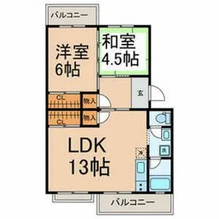 コーポはりま【4階】の間取り