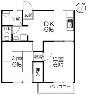 コーポ端山【2階】の間取り