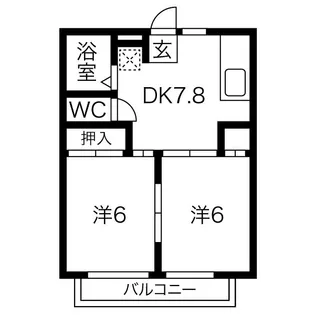 上の台ハイツ【1階】の間取り