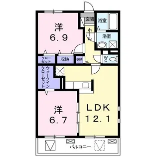 クレメント B【2階】の間取り
