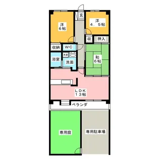 ダイアパレス日進【1階】の間取り