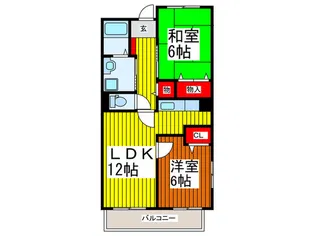 グランドモテギ【2階】の間取り