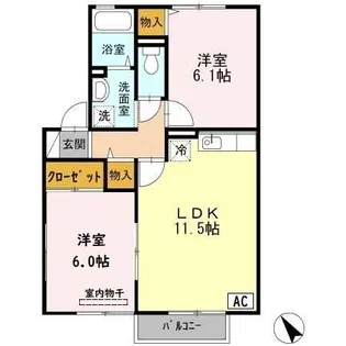 イーストレイクサイド A棟【1階】の間取り
