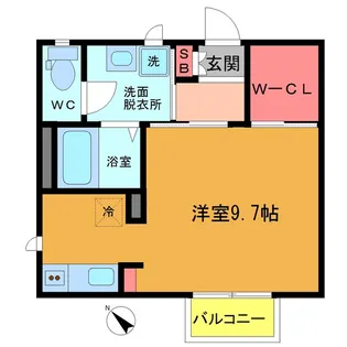 リバティオーク【1階】の間取り