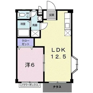 メゾン高野B【1階】の間取り