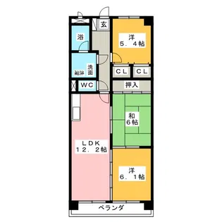 グランキャッスル【1階】の間取り