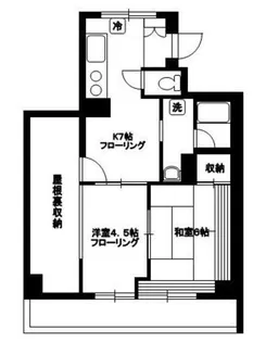 向原フラットII【7階】の間取り