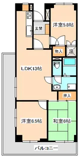 長町サンハイツC棟【4階】の間取り