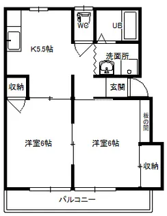 スカイハイツMOGI【2階】の間取り