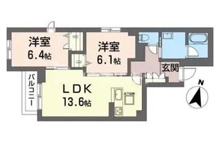 ルシェルクレール【1階】の間取り