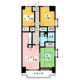 カーサエスペランサ【7階】の間取り