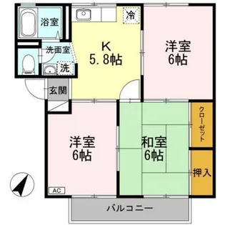 グリーンパーク洲崎 A棟【2階】の間取り