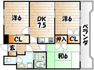 サンラビール小倉【8階】の間取り
