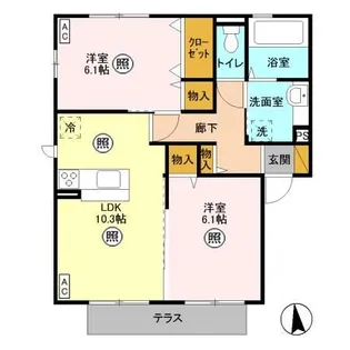群馬県邑楽郡大泉町大字古氷【アパート】の間取り