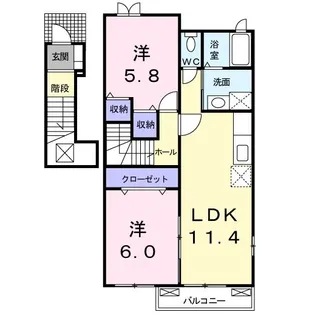 エミネンス トシモー【2階】の間取り