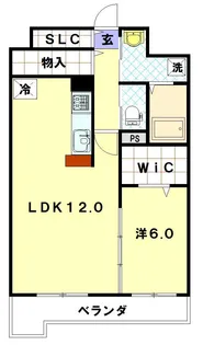 エヴァーグリーン思案橋【13階】の間取り