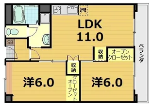 ベルヴィタウン京都伏見(向島市営住宅9街区)【6階】の間取り