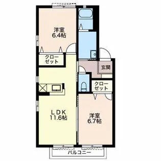 岐阜県岐阜市水海道2【アパート】の間取り