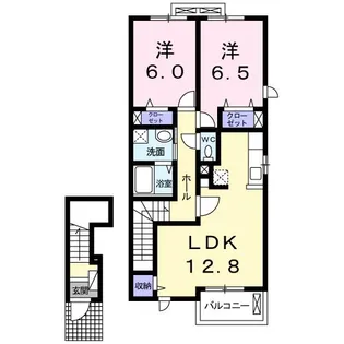 シャン・ド・フルール弐番館【2階】の間取り