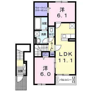 WesterlyGardenII【2階】の間取り