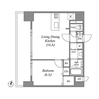 ファーストレジデンス栄【2階】の間取り