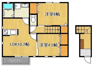 ルボワA棟【2階】の間取り