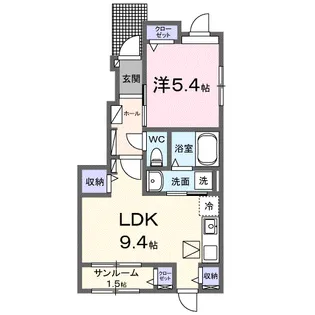 マハロB【1階】の間取り