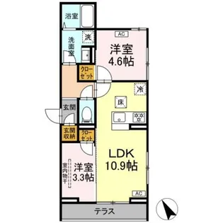 クロエ橋本【1階】の間取り