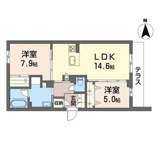 メゾン・ルレ【1階】の間取り