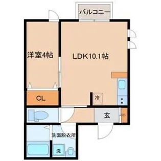 八木山弥生町新築アパート【2階】の間取り