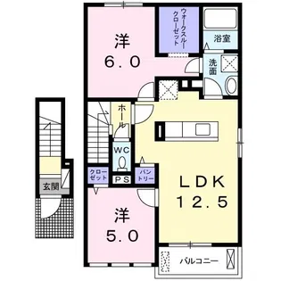 ピアチェーレI【2階】の間取り