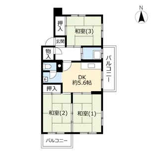 UR大麻中町【1階】の間取り
