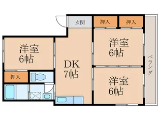 オアシス安部山公園【3階】の間取り