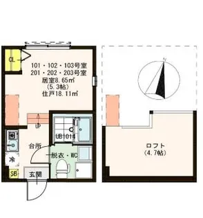 ハーモニーテラス北小岩VII【2階】の間取り