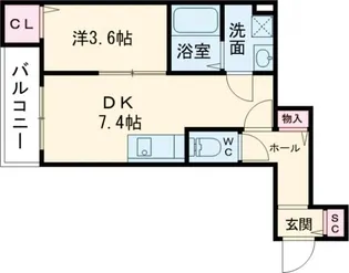 ジーメゾン大和郡山ルプレ【1階】の間取り