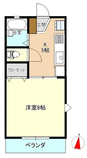 ジュネス春日【1階】の間取り