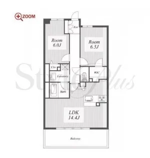 ロイヤルパークスERささしま【8階】の間取り