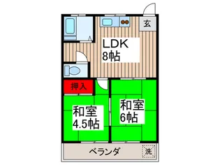 コーポスズキ【2階】の間取り
